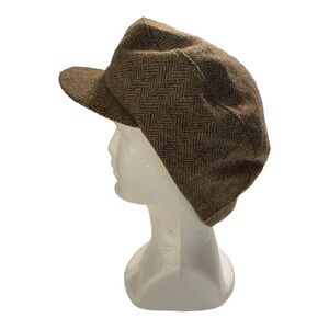 Vintage Men’s Wool Brown Tweed Driver Cap by Seifter Associates - L